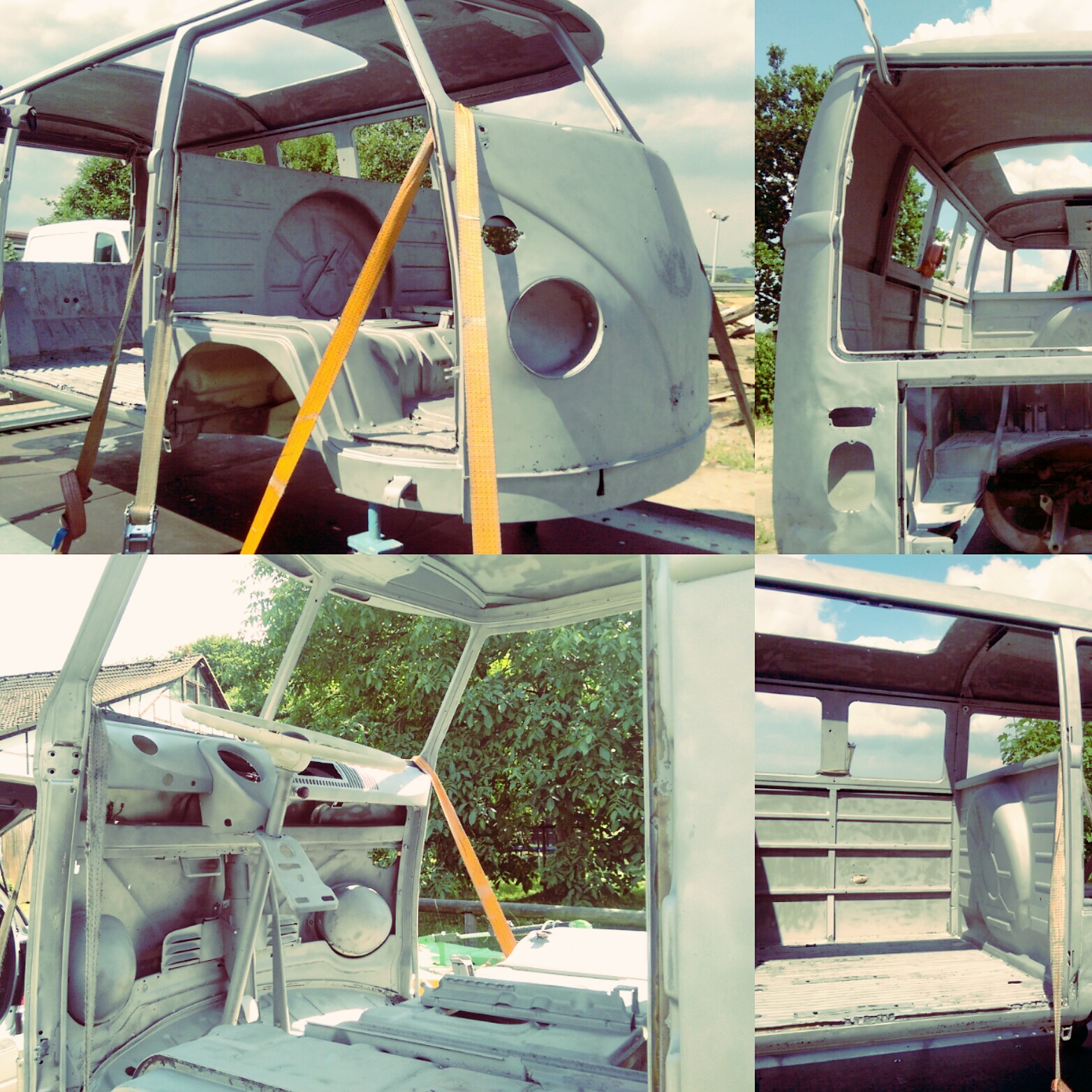 Glasstrahlarbeiten ohne verziehen der Bleche durch zu grobes Strahlmittel oder zu hohe punktuelle Temperatur beim regulären Sand/Korundstrahlen Niederdruck effektive Korrosionsentfernung, -79C°Trockeneisreinigung der Hohlräume danch